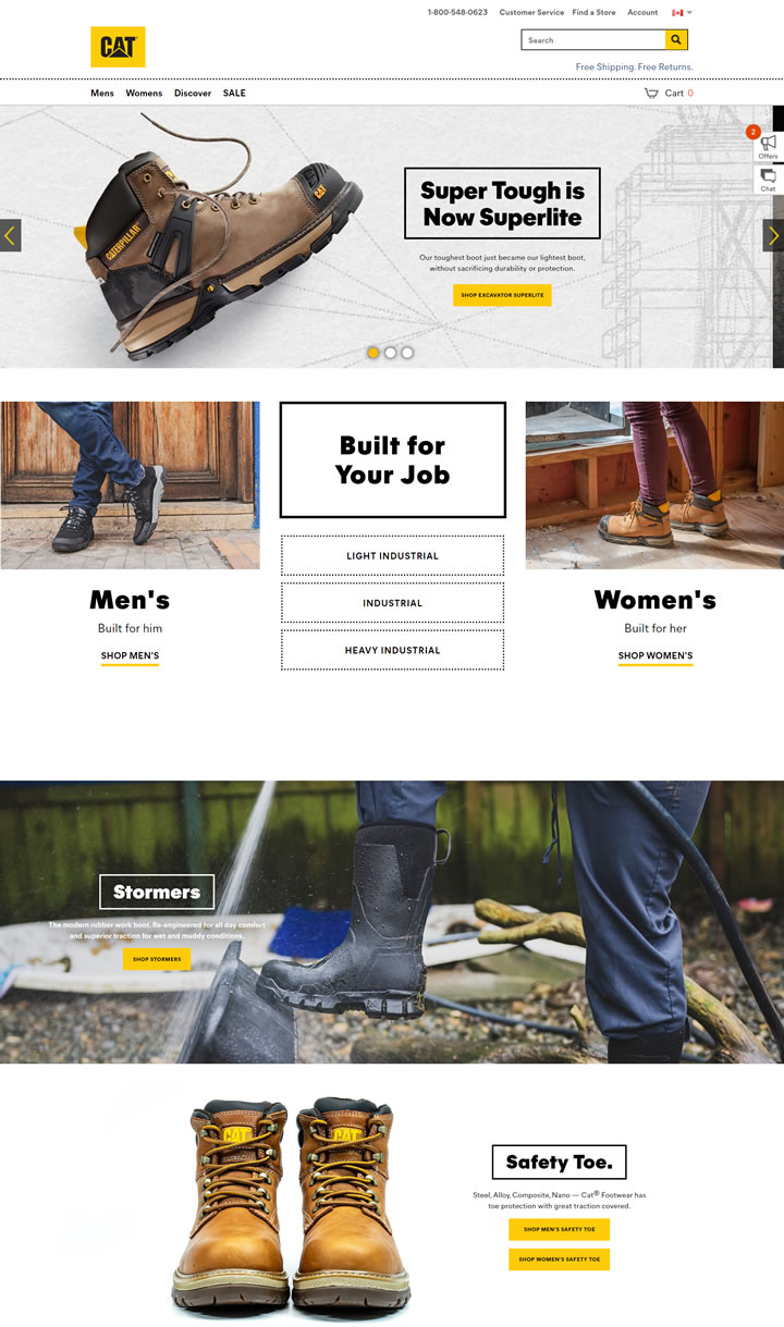 Explore the official website of the century-old brand CAT Footwear and choose your professional work boots!