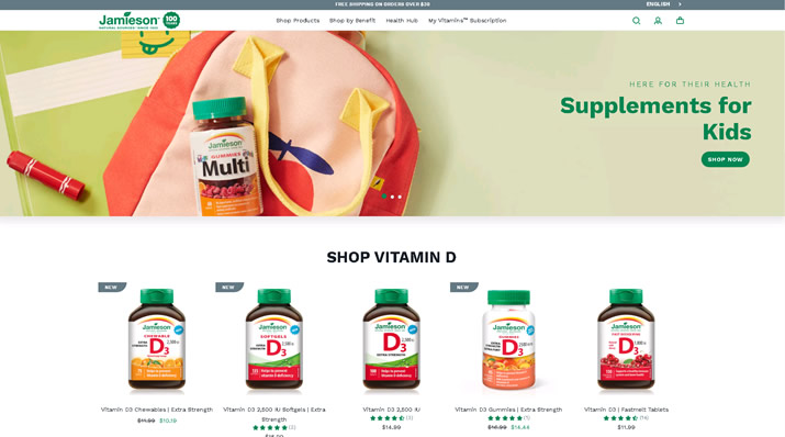 The official website of the century-old nutrition and health care brand Jamieson: Professional, reliable, and great experience.