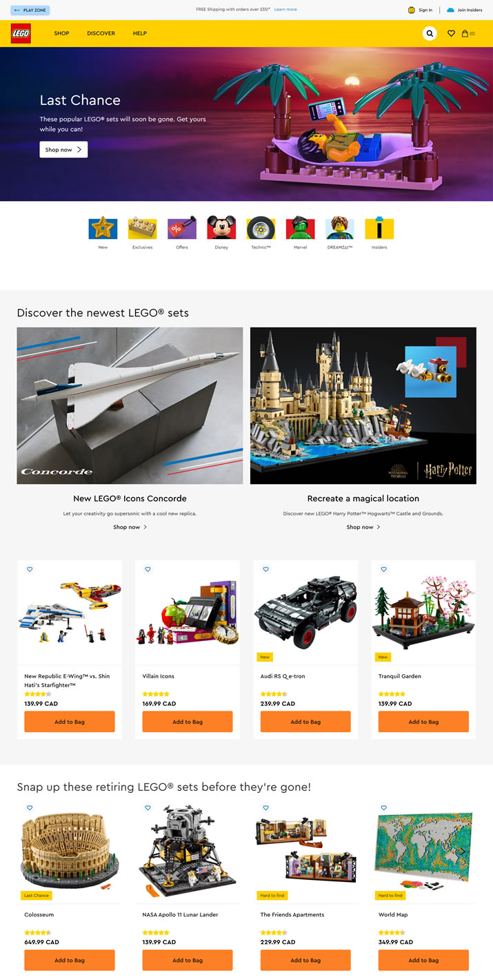 The Lego Canada official website is a treasure trove, offering a wide selection of sets for adults and children as well as membership benefits all in one place.
