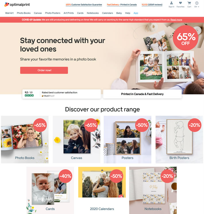 Optimalprint, a Canadian e-commerce platform, is having a big promotion on customized gifts. Hurry up to pick special presents!
