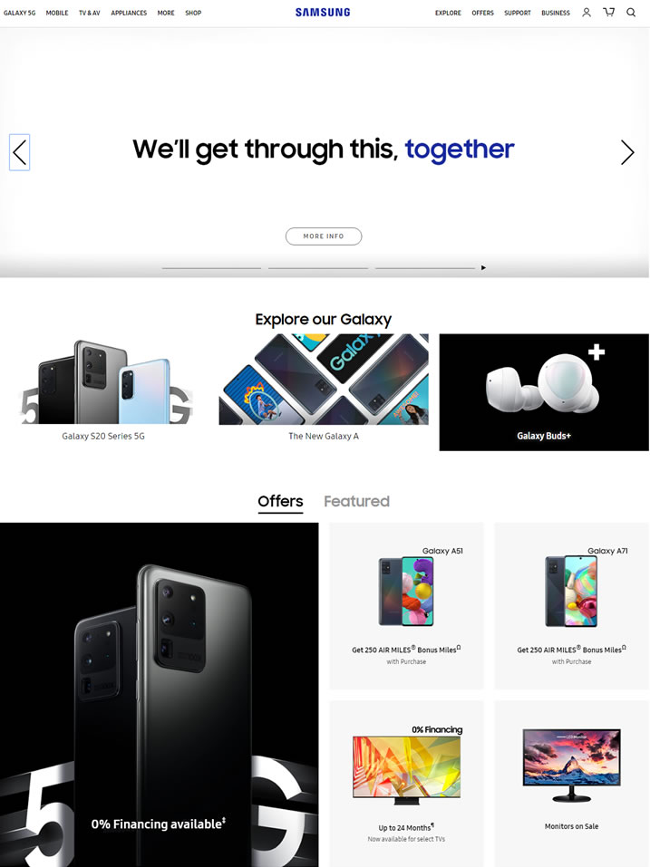Samsung Canada official website is having a big promotion. There are many discounts on various product categories and they are full of a sense of technology.