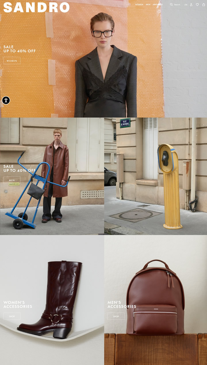 SANDRO Canada official website offers up to 50% off on all categories in the 2025 spring-summer collection.