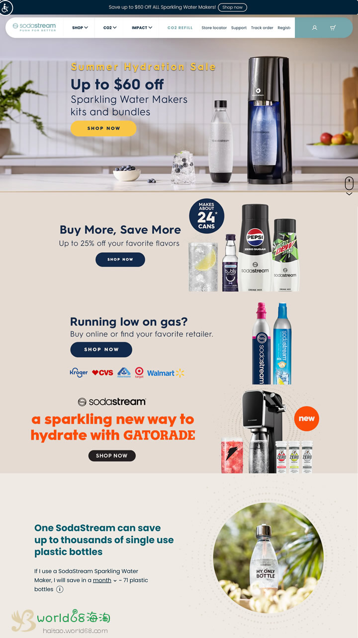 SodaStream official website is having a big promotion. Come and buy eco-friendly and healthy drinks!