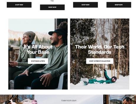 Explore the surprises on the Burton official website homepage