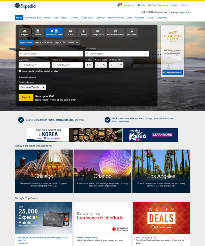 Expedia, a global online travel platform, makes travel bookings a breeze.