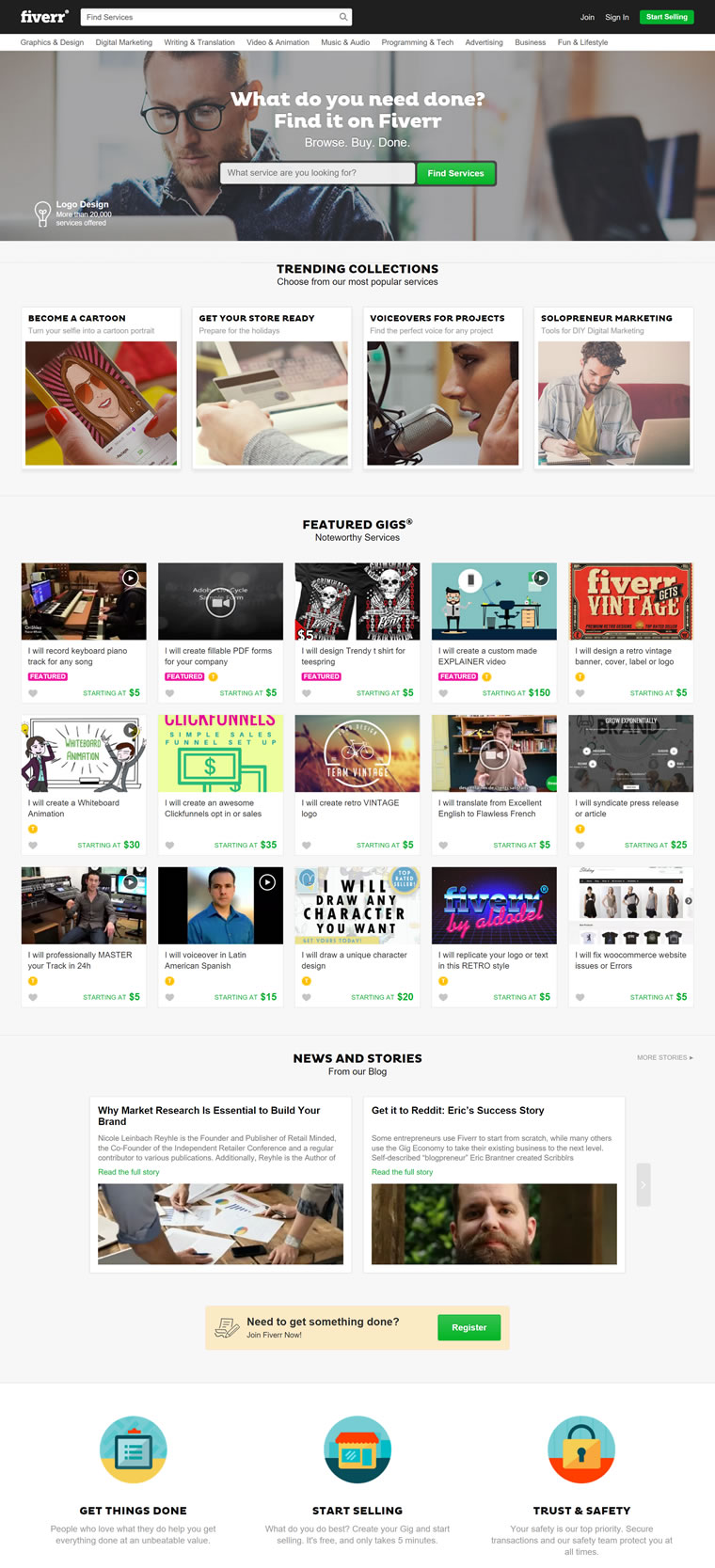 Fiverr, this online creative marketplace, helps you easily turn your ideas into cash.