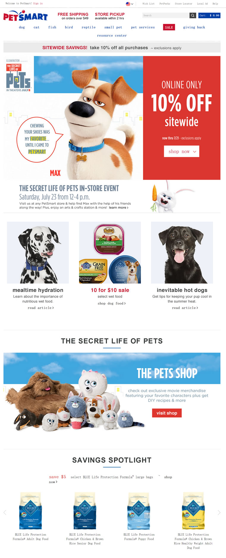 PetSmart official website's big promotion: A one-stop shopping feast for pet owners