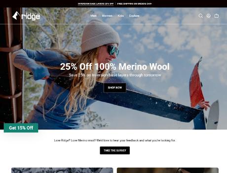 Ridge Merino Outdoor Clothing: High-End, Environmentally Friendly, and Wide Variety. Don't Miss the Discounted Items!