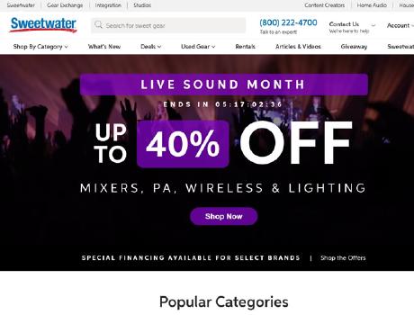 Can't parse the web page? It is speculated from the domain name that https://www.sweetwater.com may be related to musical instrument sales, etc.