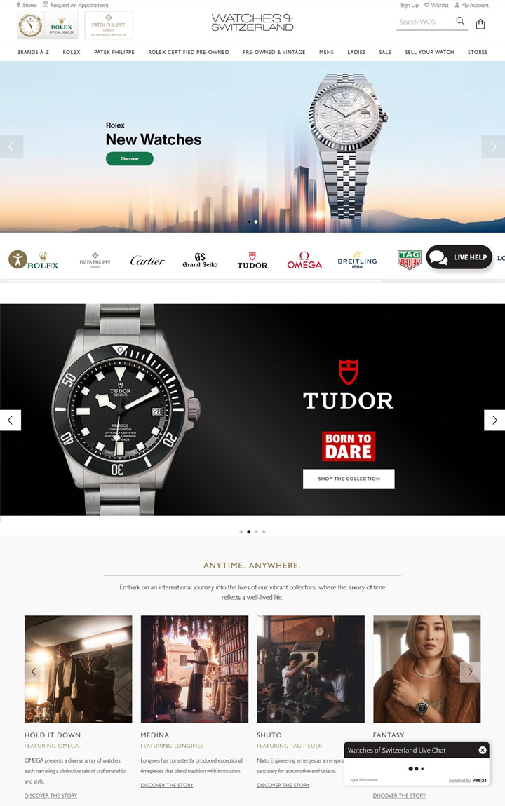 The official website of Swiss watches is coming in a luxurious way, unlocking a new experience of high-end watch shopping.